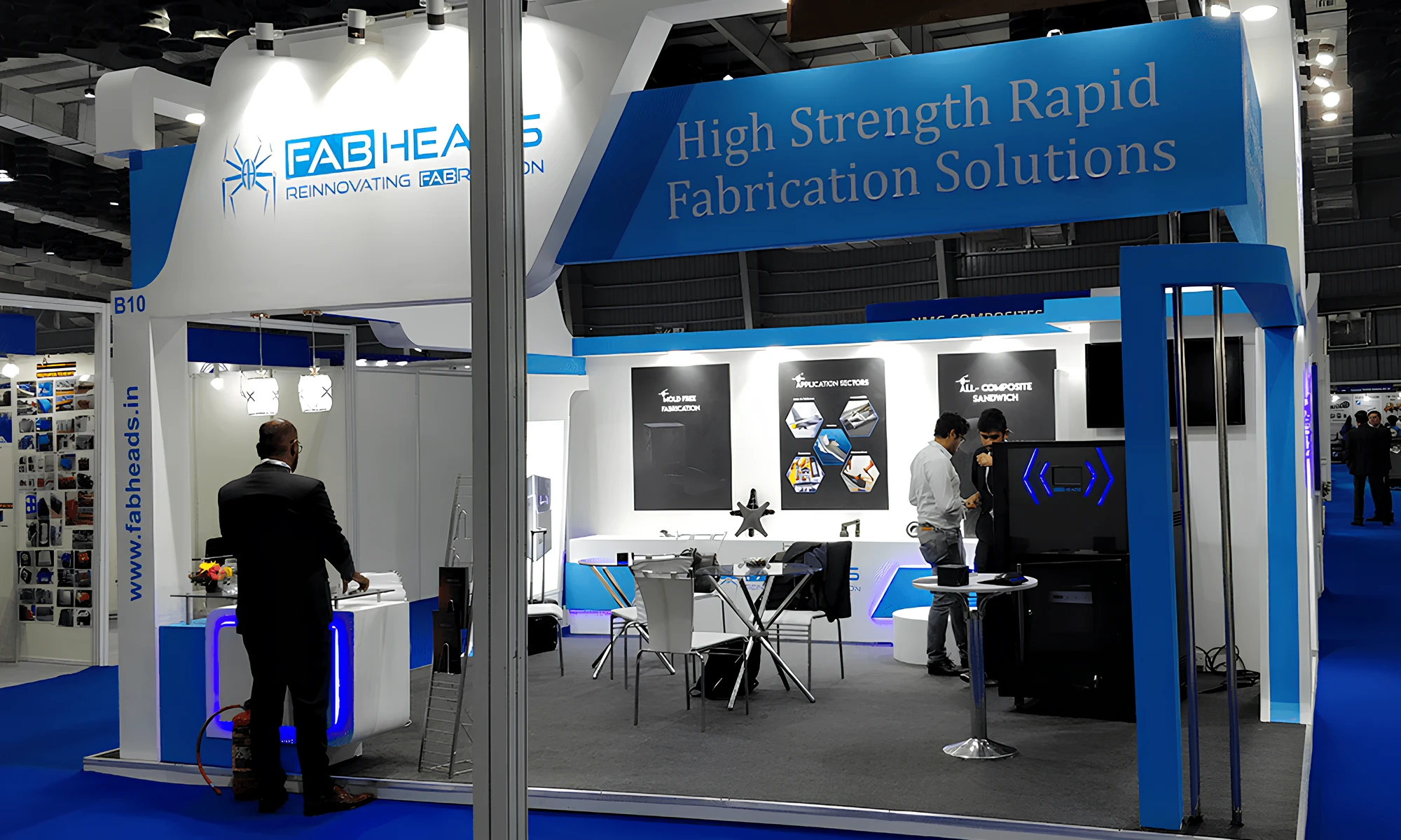 Fabheads exhibition booth displaying continuous fiber 3D printer and composite solutions at ICERP 2019