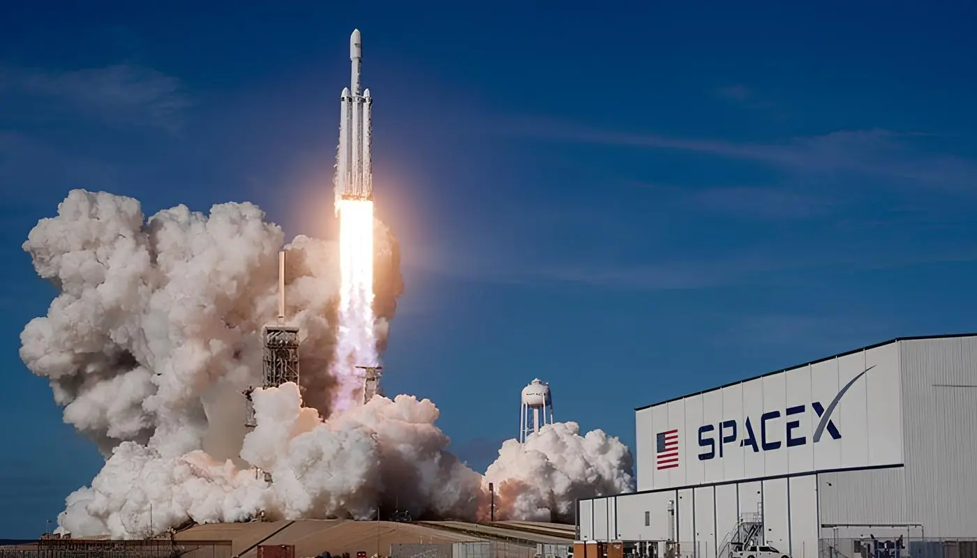 Falcon heavy payload fairing and interstage is made out of Carbon fiber composite.