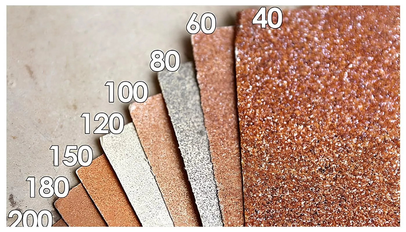 Sanding papers of different grits (Image Courtesy: Sandpaper and its various hardness indices by Instructables, licensed under CC BY-SA 4.0)