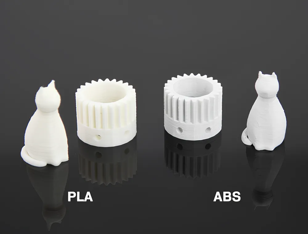 Same products made with PLA and ABS